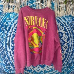 NIRVANA Women's Vibrant Pink Crew Neck Sweater
